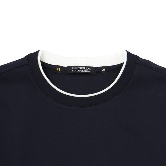 25SS【干場義雅×DRESSTERIOR】ICE CLEAR COTTON レイヤードT ネイビー