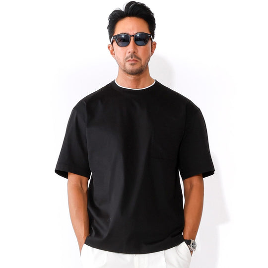 25SS【干場義雅×DRESSTERIOR】ICE CLEAR COTTON レイヤードT ブラック