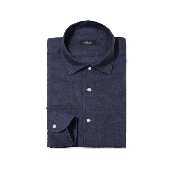 ARCODIO Lino Moderno バイオウォッシュリネン ブラック M 干場 × ARCODIO共同企画】Lino Moderno Collection バイオ