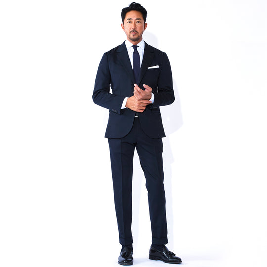 Duplex Wool Jersey シングル2Bノッチド トラベルジャケット コスモネイビー