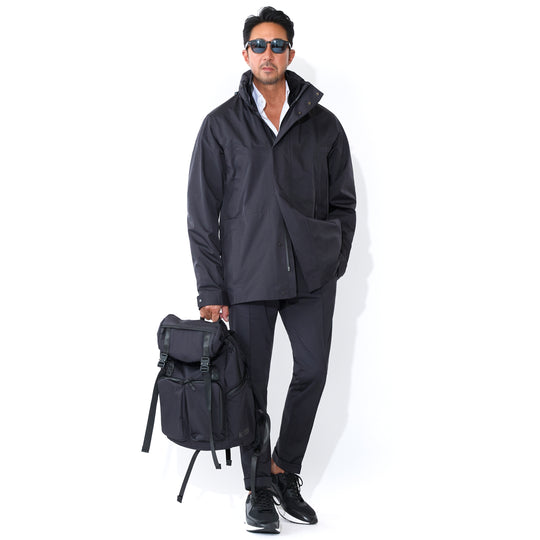 【K-3B EXECUTIVE】アーバンレインシェル スタンドフィールドコート 763_M3L ブラック