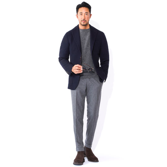 ウールコットンジャージー3Bシングルジャケット