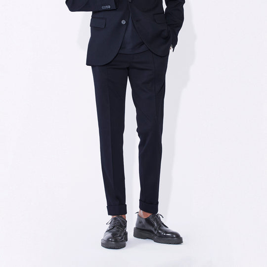 Duplex Wool Jersey スリムテーパード トラベルスラックス コスモネイビー