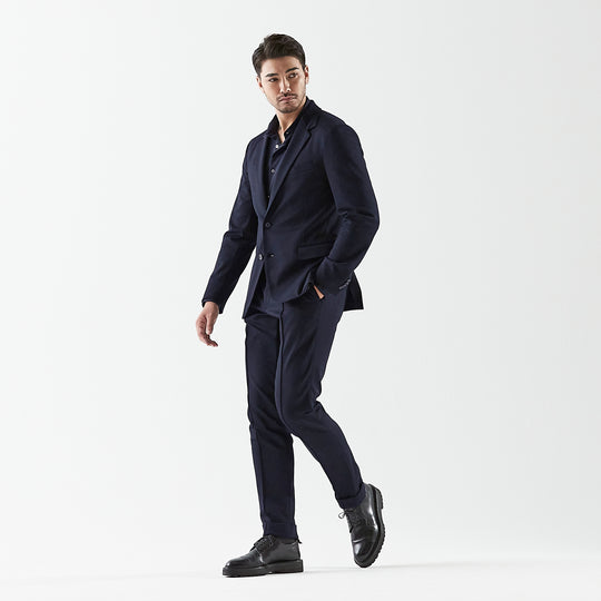 Duplex Wool Jersey シングル2Bノッチド トラベルジャケット コスモネイビー