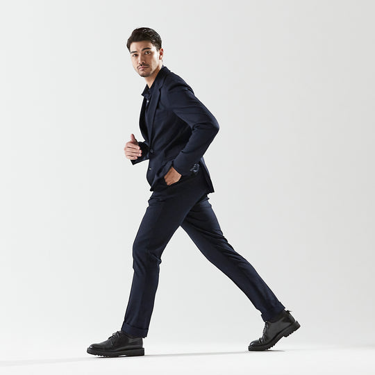 Duplex Wool Jersey スリムテーパード トラベルスラックス コスモネイビー