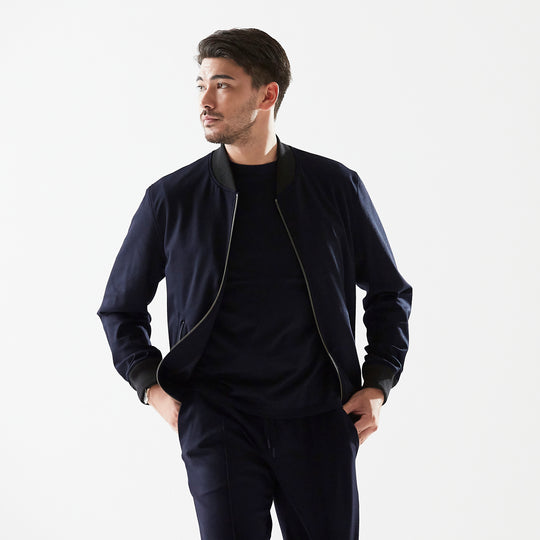 Duplex Wool Jersey トラベルMA-1 コスモネイビー