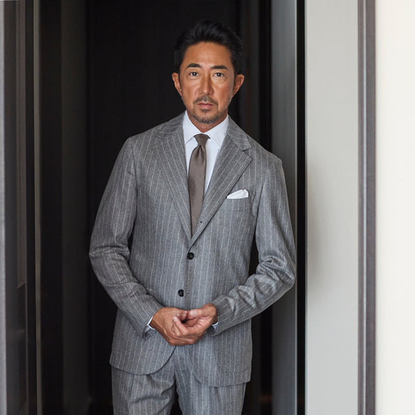 Loro Piana Super150's Woolウールタイ5.5cmカラー：メランジベージュ