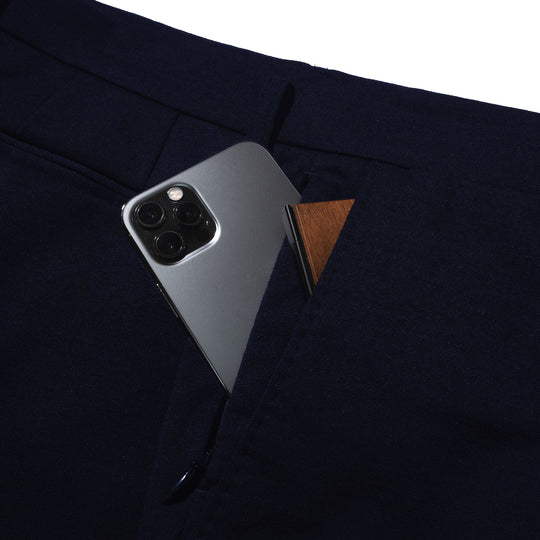 Duplex Wool Jersey スリムテーパード トラベルスラックス コスモネイビー