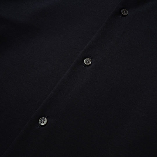 Super Sapphire Cotton Jersey セミワイドカラー テーラードシャツ コスモネイビー