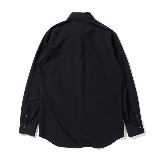 Super Sapphire Cotton Jersey セミワイドカラー テーラードシャツ コスモネイビー