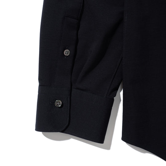 Super Sapphire Cotton Jersey セミワイドカラー テーラードシャツ コスモネイビー