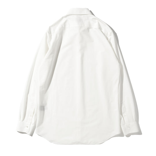 Super Sapphire Cotton Jersey セミワイドカラー テーラードシャツ ホワイト