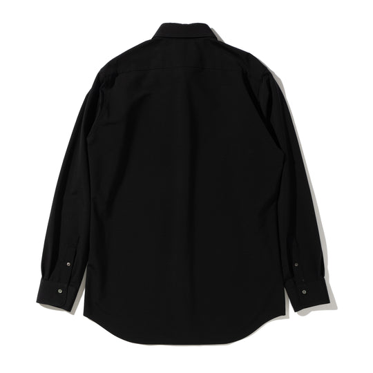 Super Sapphire Cotton Jersey セミワイドカラー テーラードシャツ ブラック