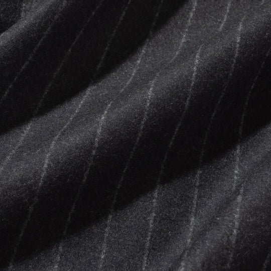 Platinum14.5 Merino Compressed jersey Banker Stripe サイドギャザースリムテーパードスラックス ネイビー