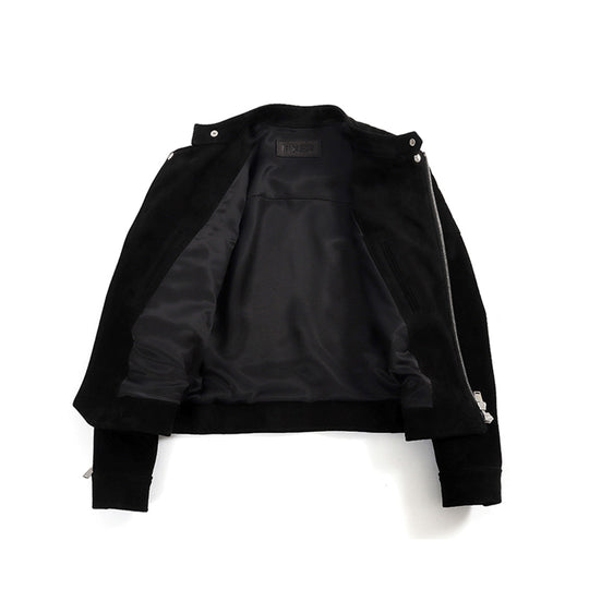 F7 セミダブルライダース カシミヤスエード ブラック