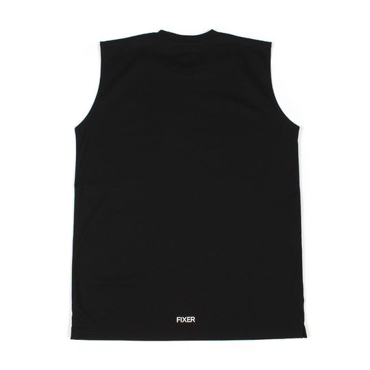 【干場愛用】 リバースプリント ノースリーブ Tシャツ BLACK