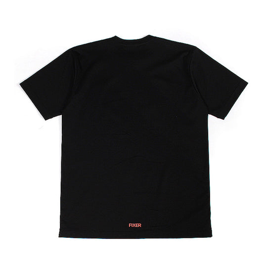 プリントクルーネックTシャツ ブラック×レッド
