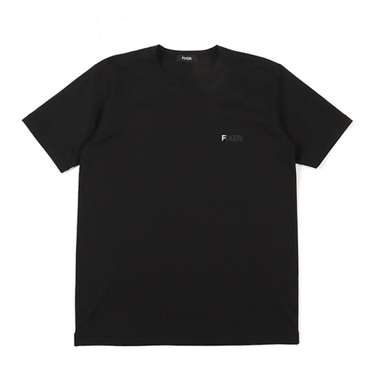 FIXERワンポイントロゴ プリントクルーネックTシャツ ブラック