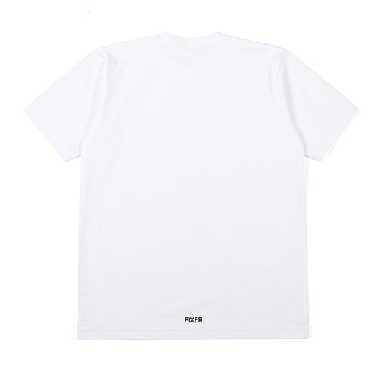FIXERワンポイントロゴ プリントクルーネックTシャツ ホワイト
