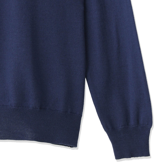 イタリア製メリノウールニット ポロ 干場別注色 ブルー