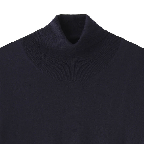 イタリア製メリノウールニット タートルネック ネイビー – MINIMAL