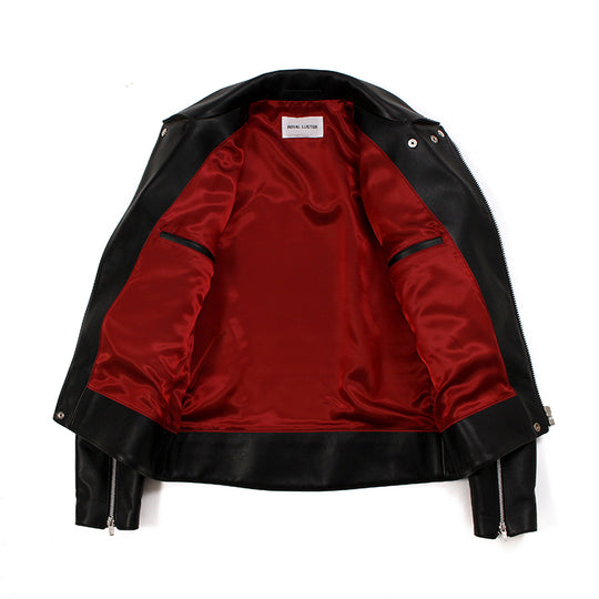 Noah カーフレザー ダブルライダース ブラック