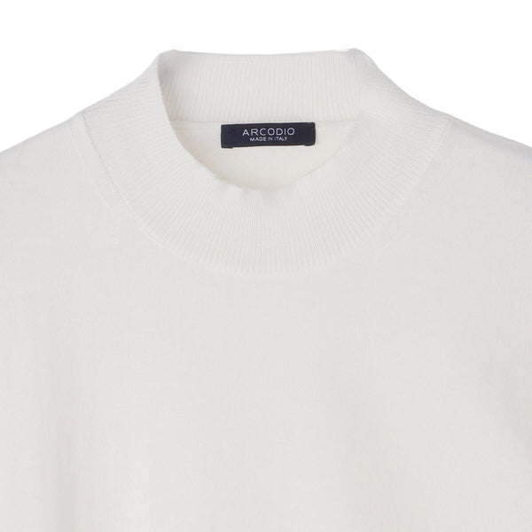 イタリア製コットンニット 半袖モックネック ホワイト – MINIMAL WARDROBE