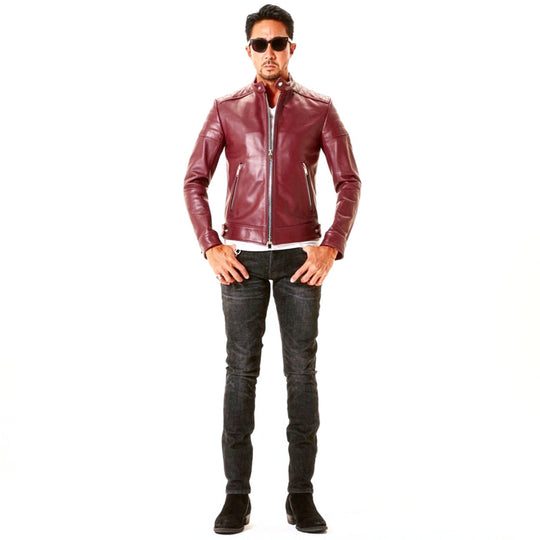 F2 シングルライダース カウレザー バーガンディ