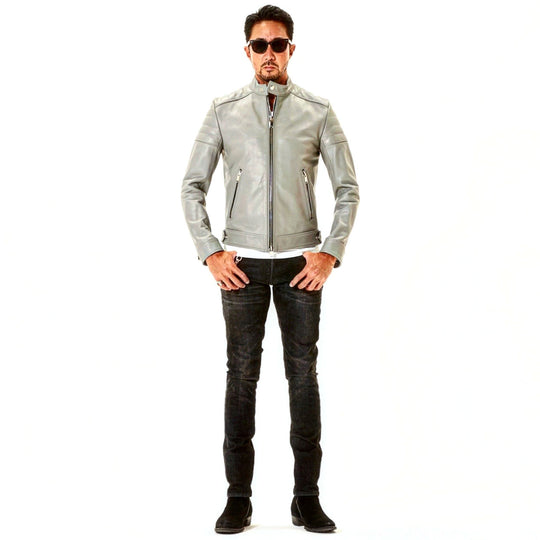 F2 シングルライダース カウレザー グレー