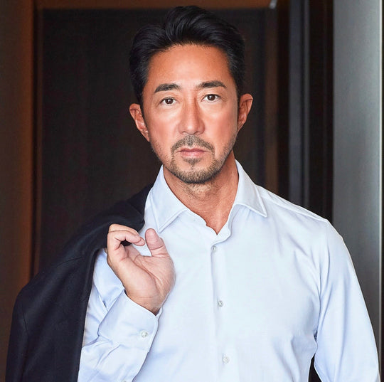 GINO スーピマコットンジャージーシャツ  ホワイト 裄丈修理専用