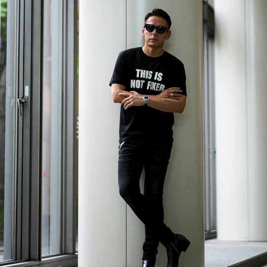 FTS-06 「THIS IS NOT FIXER」BLACK プリントTシャツ