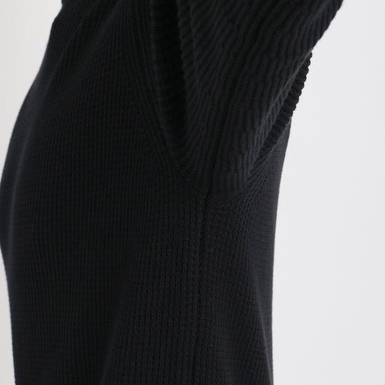 SUVIN PLATINUM ミドルゲージクルーネックニット ブラック