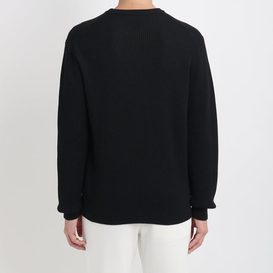 SUVIN PLATINUM ミドルゲージクルーネックニット ブラック