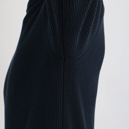 SUVIN PLATINUM ミドルゲージクルーネックニット ネイビー