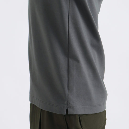 【リニューアルモデル】SUVIN PLATINUM テーラードVネックTシャツ アスファルト