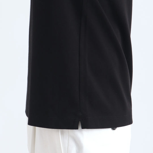 【リニューアルモデル】SUVIN PLATINUM テーラードVネックTシャツ ブラック