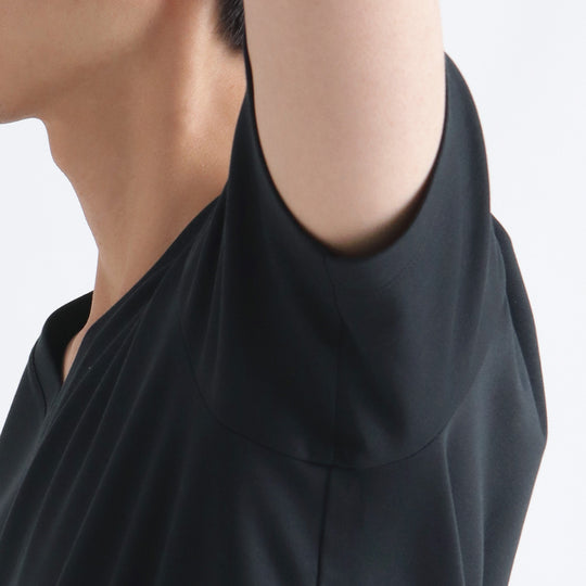 【リニューアルモデル】SUVIN PLATINUM テーラードVネックTシャツ ネイビー