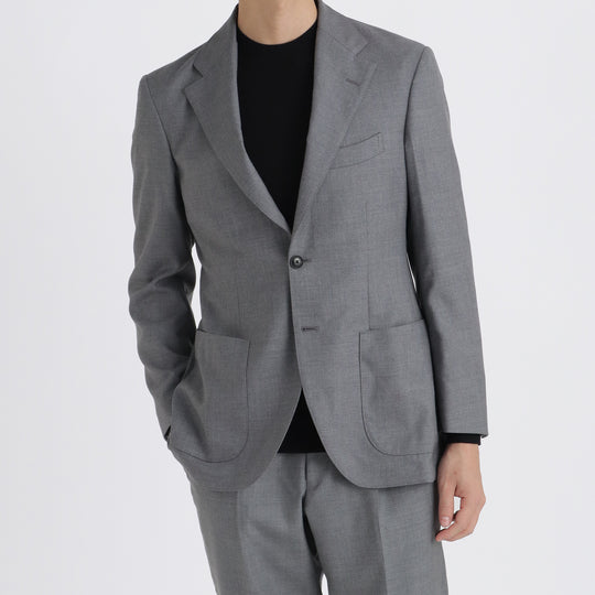 Twill Tailored Jacket 【TECHWOOL®】ウォッシャブルツイル ライトグレー