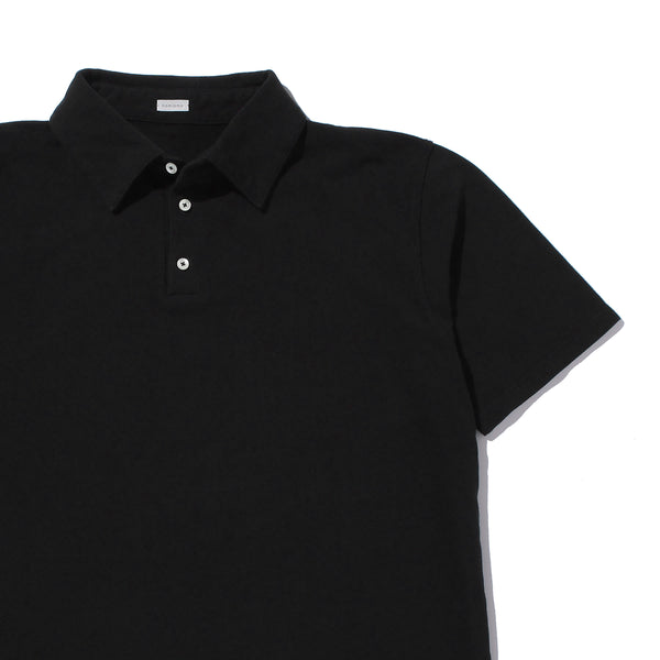 コットン鹿の子 製品染めポロシャツ ブラック – MINIMAL WARDROBE（ミニマルワードローブ）