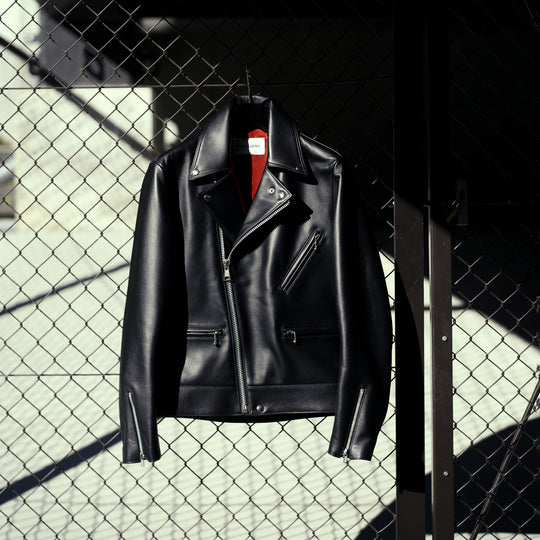 Noah カーフレザー ダブルライダース ブラック