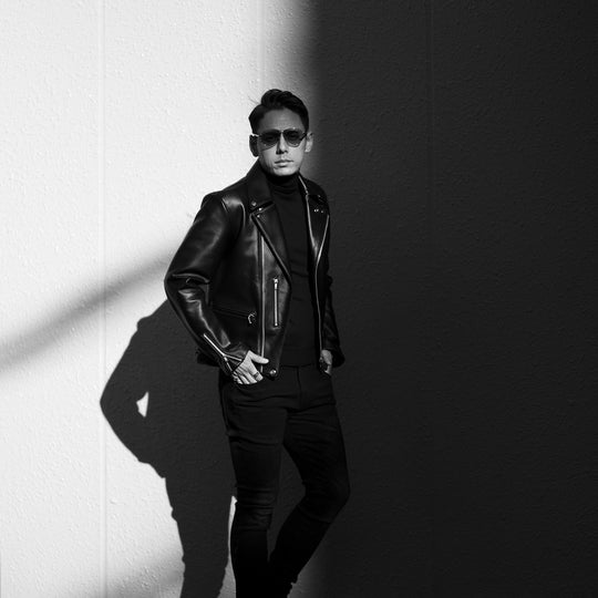 Noah カーフレザー ダブルライダース ブラック