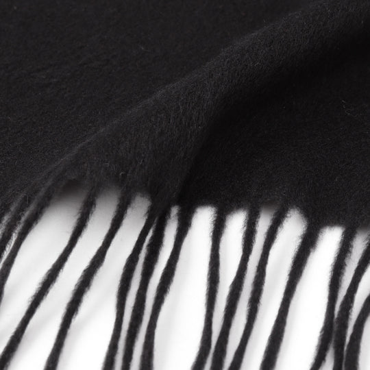 100%シルクマフラーブラック TESSITURA DI NOVARA製(Ermenegildo Zegnaグループ)