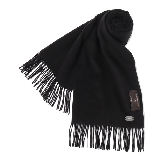 100%シルクマフラーブラック TESSITURA DI NOVARA製(Ermenegildo Zegnaグループ)