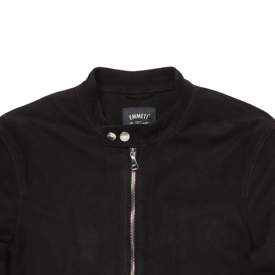 H UOMO シングルライダースジャケット スエード ブラック