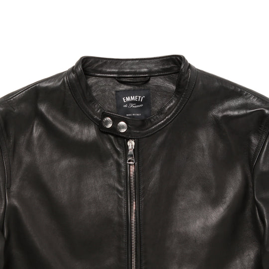 H UOMO シングルライダースジャケット ナッパレザー ブラック