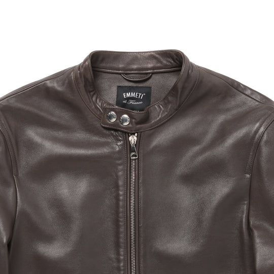 H UOMO シングルライダースジャケット ナッパレザーマローネ