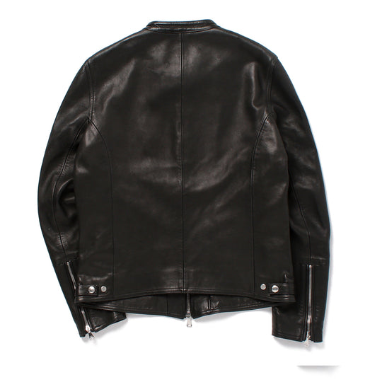 H UOMO シングルライダースジャケット ナッパレザー ブラック