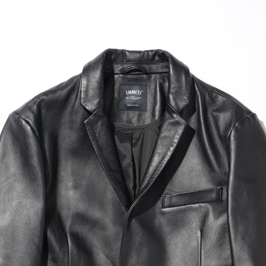 【干場別注】H GIACCA アッカ ジャッカ シングルジャケット テーラード ナッパレザー 0.9mm厚 ブラック