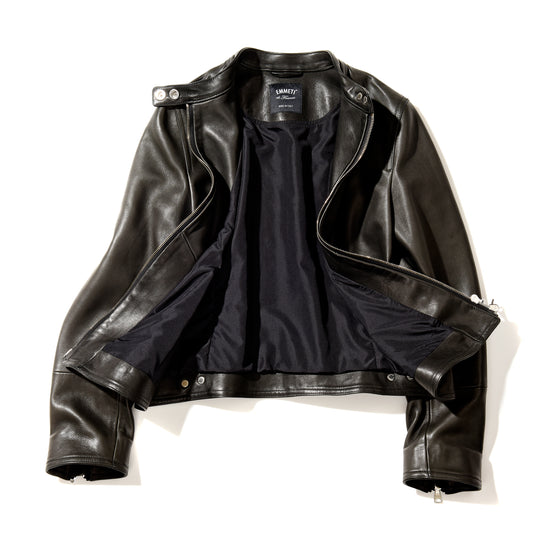 H DONNA(レディースモデル)  シングルライダースジャケット ナッパレザー ブラック