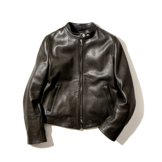 H DONNA(レディースモデル)  シングルライダースジャケット ナッパレザー ブラック